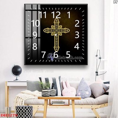 File tranh File tranh đồng hồ tráng gương DH3279 (gốc) in trên kính