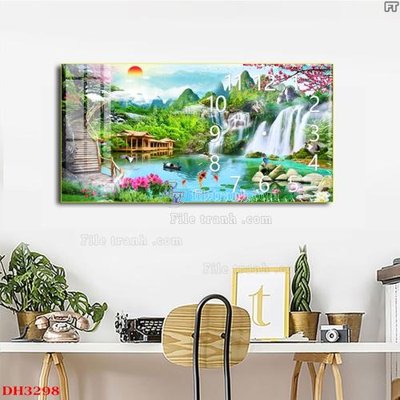 File gốc File tranh đồng hồ tráng gương DH3298 (chuẩn CMYK) cho nhà in