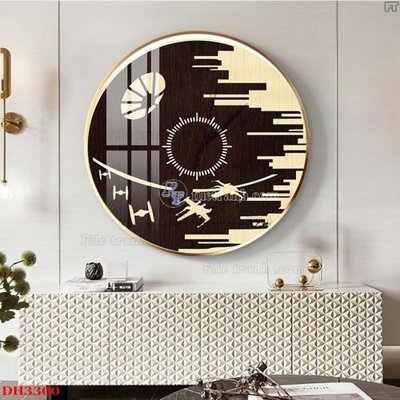 File gốc in ấn File tranh đồng hồ tráng gương DH3300 chuẩn màu CMYK