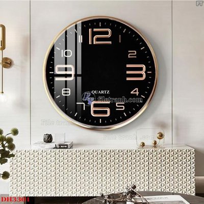 File ảnh File tranh đồng hồ tráng gương DH3301 (gốc) dùng in Pano