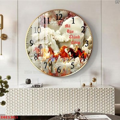 Tải file File tranh đồng hồ tráng gương DH3303 (ảnh gốc) file AI/EPS