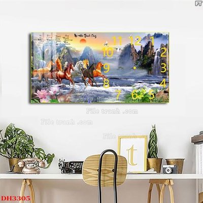 File tranh File tranh đồng hồ tráng gương DH3305 (ảnh gốc) sắc nét hoàn hảo