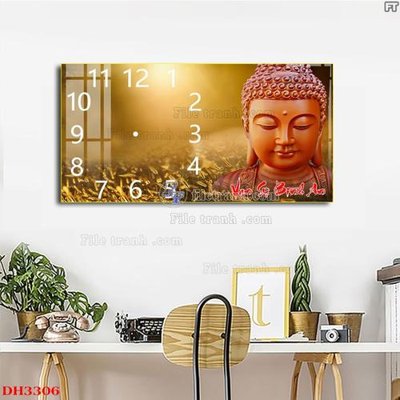 File gốc File tranh đồng hồ tráng gương DH3306 (in mica) cắt laser