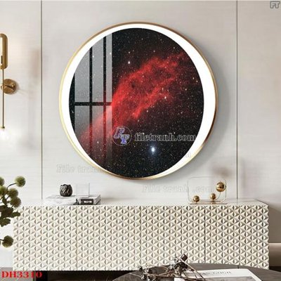 File gốc File tranh đồng hồ tráng gương DH3310 (chủ đề hiện đại) trang trí