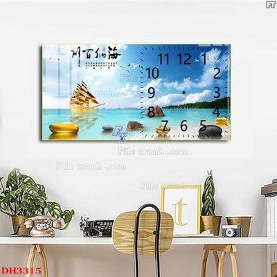 File PSD File tranh đồng hồ tráng gương DH3315 (chất lượng in ấn)