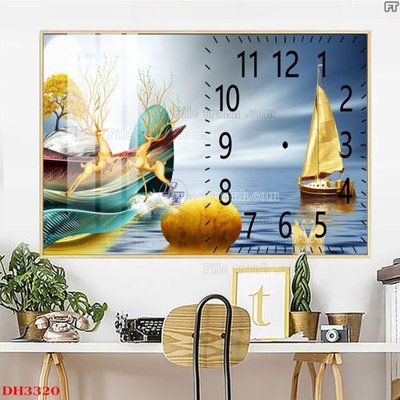 File tranh File tranh đồng hồ tráng gương DH3320 (ảnh gốc) in trần xuyên sáng