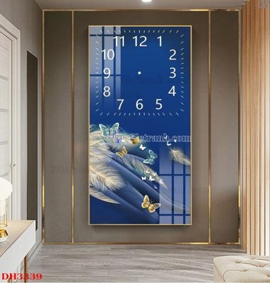File in trần File tranh đồng hồ tráng gương DH3339 (file gốc) hoa văn 3D