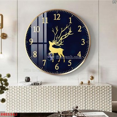 File gốc in tráng gương File tranh đồng hồ tráng gương DH3342 chi tiết