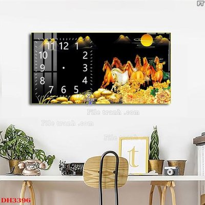 File gốc File tranh đồng hồ tráng gương DH3396 (in lụa) tranh thuận buồm