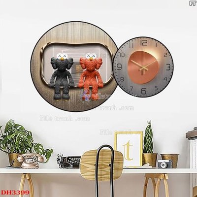 Tải file File tranh đồng hồ tráng gương DH3399 (ảnh gốc) in gạch 3D
