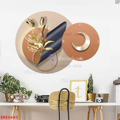 File tranh File tranh đồng hồ tráng gương DH3403 (gốc) chủ đề trẻ em