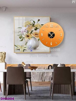 File gốc File tranh đồng hồ tráng gương kiểu mới DH4004 (bản quyền) cho in ấn
