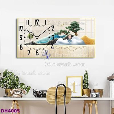 Download file tranh PSD File tranh đồng hồ tráng gương hươu nai hiện đại FDH4005 để chỉnh sửa