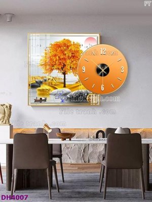 File gốc File tranh đồng hồ tráng gương kiểu mới DH4007 (chủ đề hiện đại) trang trí