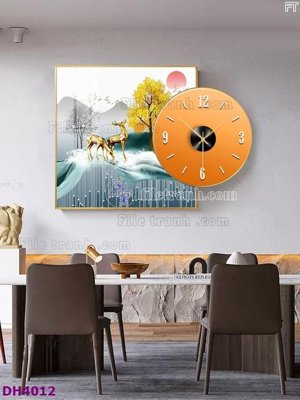 Tải file File tranh đồng hồ tráng gương kiểu mới DH4012 (gốc) in ấn ngay lập tức