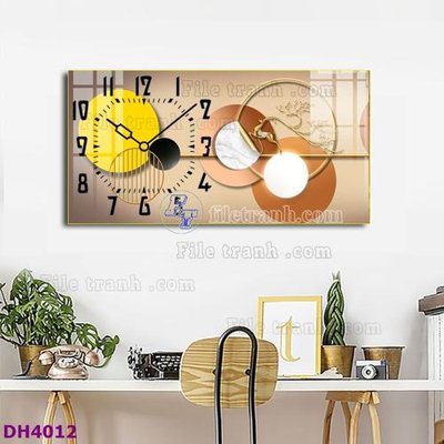 Tải về file gốc File tranh đồng hồ tráng gương hươu nai hiện đại FDH4012 (chuẩn in ấn)