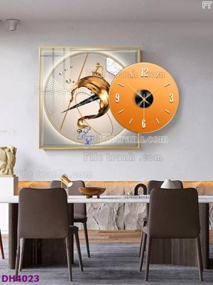 File tranh File tranh đồng hồ tráng gương kiểu mới DH4023 (gốc) chủ đề trẻ em