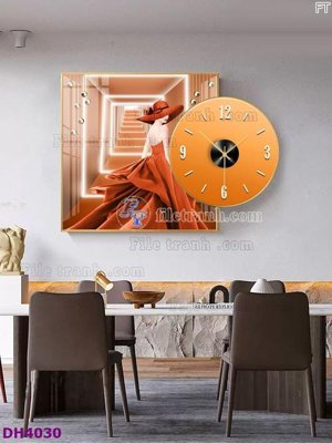 Download file ảnh gốc File tranh đồng hồ tráng gương kiểu mới DH4030 để in ấn