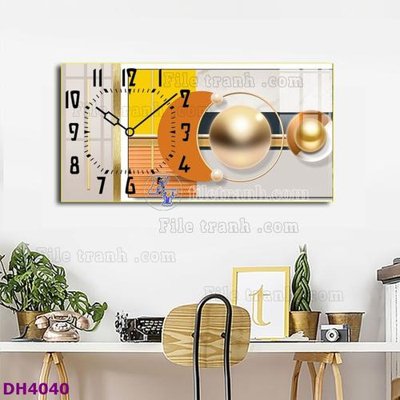 Tải file gốc File tranh đồng hồ tráng gương hươu nai hiện đại FDH4040 (in không vỡ ảnh)