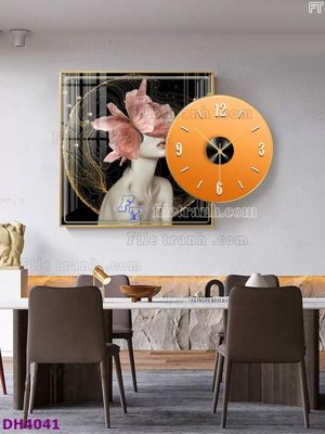 File gốc File tranh đồng hồ tráng gương kiểu mới DH4041 (ảnh chi tiết) để in trần