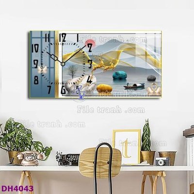 Download file File tranh đồng hồ tráng gương hươu nai hiện đại FDH4043 (chuẩn in) File tranh đồng hồ tráng gương hươu nai hiện đại FDH4043