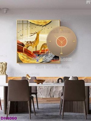 Chi tiết file tranh tráng gương File tranh đồng hồ tráng gương kiểu mới DH4060 (ảnh gốc)