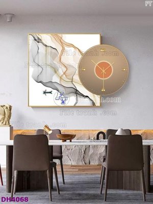 File ảnh gốc File tranh đồng hồ tráng gương kiểu mới DH4068 (chuyên in mica)