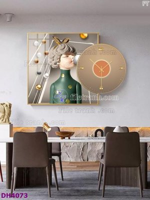 File PSD File tranh đồng hồ tráng gương kiểu mới DH4073 (nguyên gốc) chất lượng cao