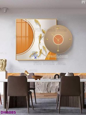File gốc File tranh đồng hồ tráng gương kiểu mới DH4085 (in tráng gương) nghệ thuật