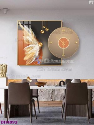 File gốc in ấn File tranh đồng hồ tráng gương kiểu mới DH4092 chất lượng vượt trội