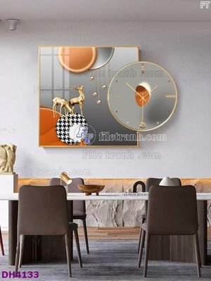 File ảnh File tranh đồng hồ tráng gương kiểu mới DH4133 (gốc) in standee