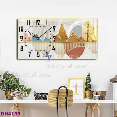 Tệp tin gốc File tranh đồng hồ tráng gương hươu nai hiện đại FDH4139 (chất lượng) File tranh đồng hồ tráng gương hươu nai hiện đại FDH4139