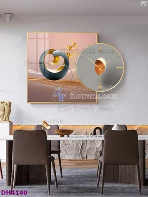 File gốc File tranh đồng hồ tráng gương kiểu mới DH4140 (chuẩn màu) cho in offset