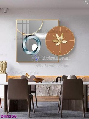 File gốc File tranh đồng hồ tráng gương kiểu mới DH4156 (trang trí) phòng ngủ