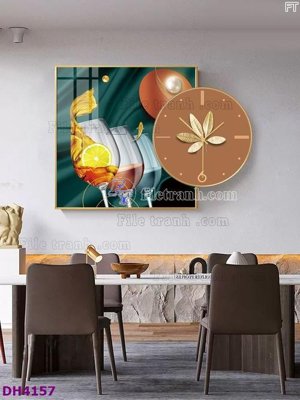 File gốc File tranh đồng hồ tráng gương kiểu mới DH4157 (trang trí) phòng làm việc