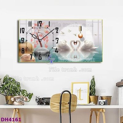 Tải file File tranh đồng hồ tráng gương hươu nai hiện đại FDH4161 (ảnh gốc) độ phân giải 300dpi