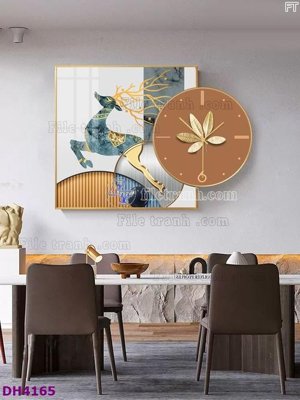 File gốc File tranh đồng hồ tráng gương kiểu mới DH4165 (ảnh chi tiết) để in ấn