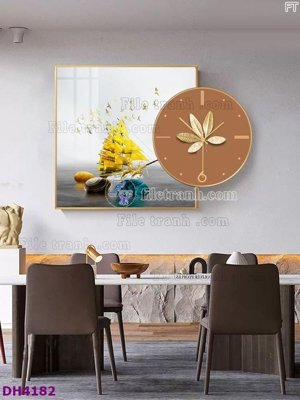 File gốc in tráng gương File tranh đồng hồ tráng gương kiểu mới DH4182 chi tiết