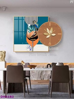 Download file File tranh đồng hồ tráng gương kiểu mới DH4183 (chất lượng in ấn)