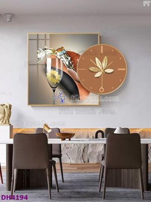 File gốc in tráng gương File tranh đồng hồ tráng gương kiểu mới DH4194 chi tiết