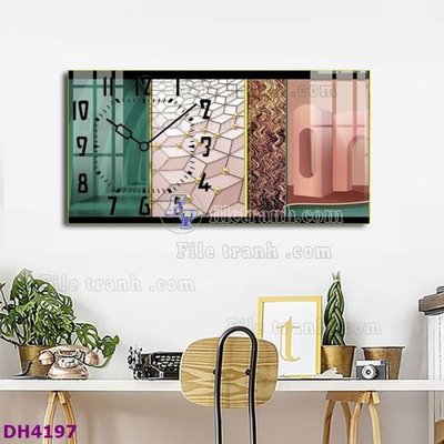 Tải file gốc File tranh đồng hồ tráng gương hươu nai hiện đại FDH4197 (in bạt) quảng cáo