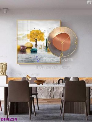 Tải file PSD File tranh đồng hồ tráng gương kiểu mới DH4214 (nguyên layer) để in