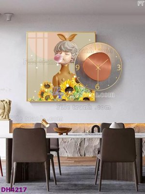 Chi tiết file ảnh File tranh đồng hồ tráng gương kiểu mới DH4217 sắc nét