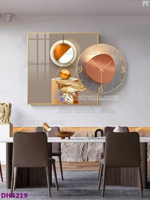 File tranh File tranh đồng hồ tráng gương kiểu mới DH4219 (gốc) in backlit film