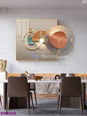 File gốc File tranh đồng hồ tráng gương kiểu mới DH4225 (in ấn) không giới hạn