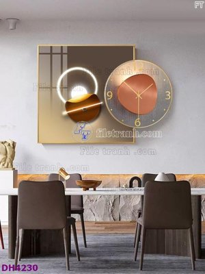 Tải file File tranh đồng hồ tráng gương kiểu mới DH4230 (gốc) chủ đề tâm linh