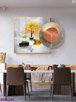 Tải file gốc File tranh đồng hồ tráng gương kiểu mới DH4236 (bản PSD) chỉnh sửa được