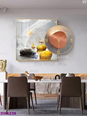File in lụa File tranh đồng hồ tráng gương kiểu mới DH4238 (phong cảnh) File tranh đồng hồ tráng gương kiểu mới DH4238