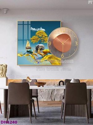 File tranh trang trí File tranh đồng hồ tráng gương kiểu mới DH4240 (tải file gốc)