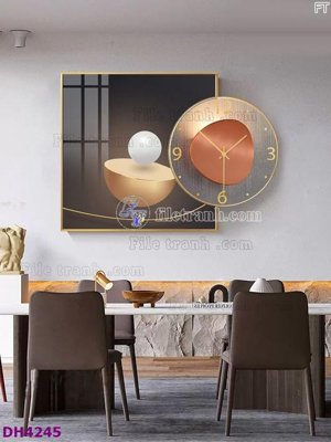 File gốc File tranh đồng hồ tráng gương kiểu mới DH4245 (ảnh chi tiết) để in lụa